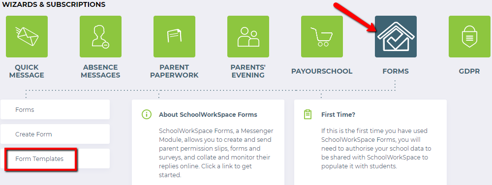 create a template messenger